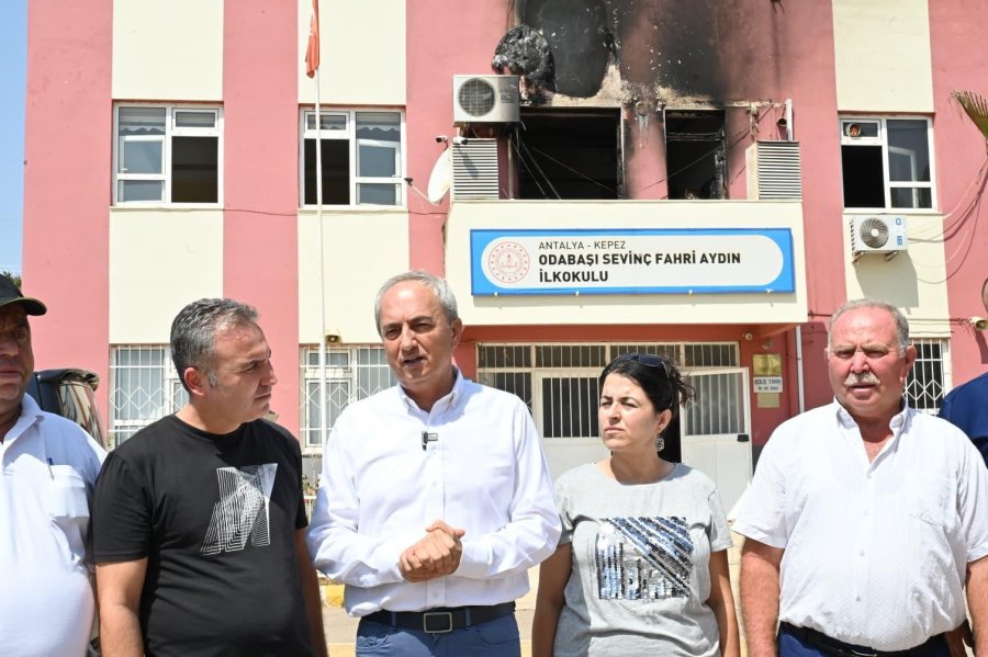 Kepez’den, Yangın Sonrası Odabaşı İlkokulu’na Destek
