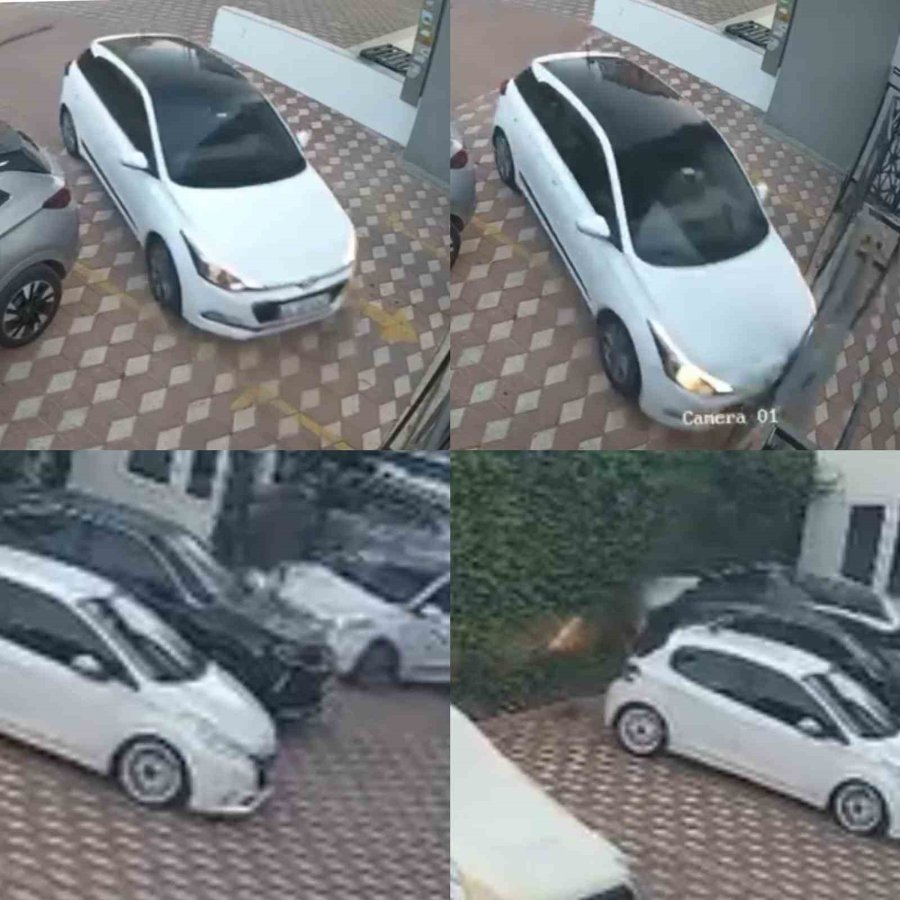 Bir Anda Gaza Basınca Kapıya Çarpıp Komşusunu Ezdi