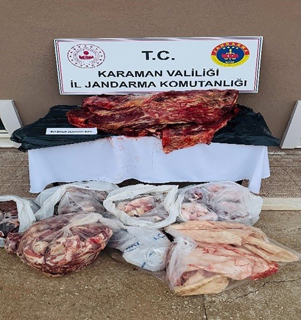 Karaman’da 250 Kilo Mühürsüz Sığır Eti Ele Geçirildi