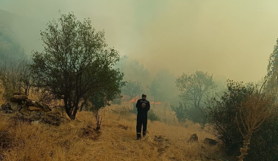 Konya’da Otluk Alandaki Yangın Ormana Sıçramadan Söndürüldü