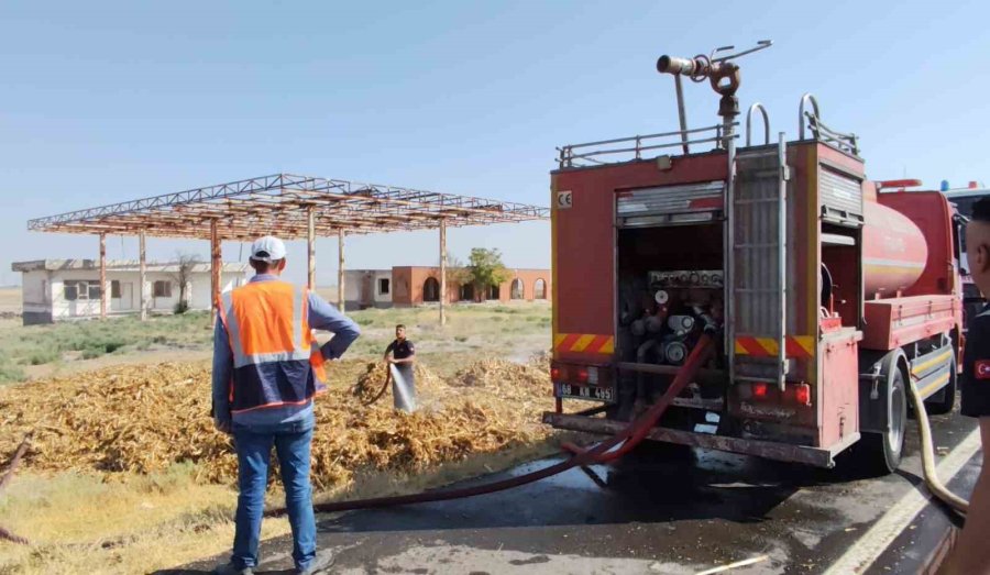 Saman Yüklü Tırda Yangın Paniği