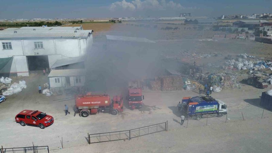 Karaman’da Geri Dönüşüm Tesisinde Yangın Çıktı