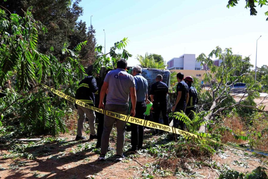 Antalya’da Sürücüsü Direksiyon Başında Rahatsızlanan Elektrikli Otobüs Devrildi, Sürücü Hayatını Kaybetti