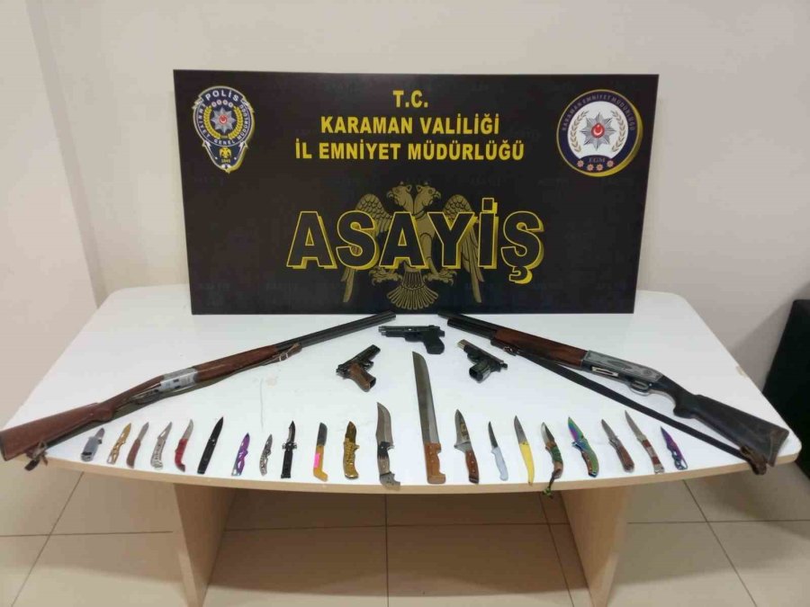 Karaman’da Uyuşturucu Ve Silahlar Ele Geçirildi: 13 Kişi Tutuklandı