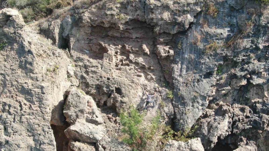 Denize Sıfır Sarp Kayalıklarda Ot Topluyor, Gören İtfaiyeyi Arıyor