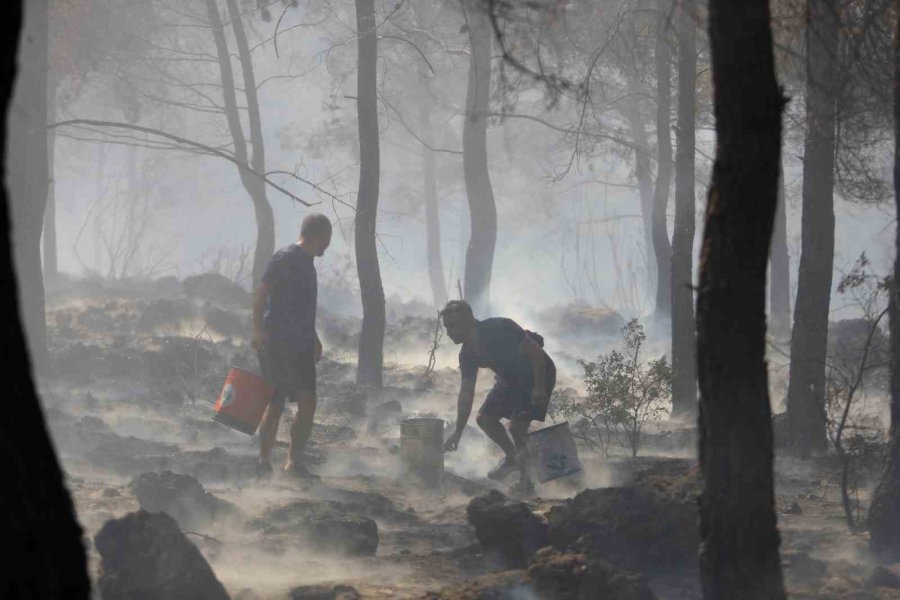 Antalya’da Ormanlık Alandaki Yangın Büyümeden Söndürüldü: Kova Ve Küreklerle Müdahale Ettiler