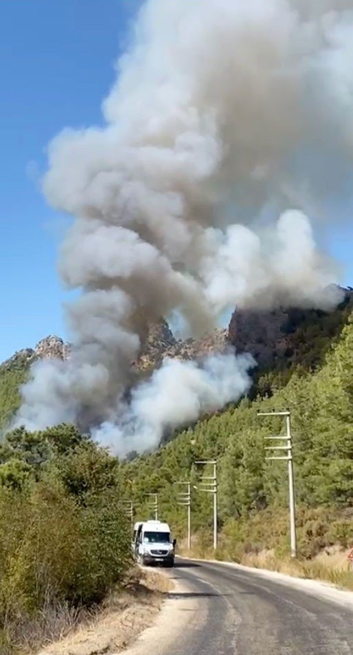 Serik’te Ormanlık Alanda Yangın