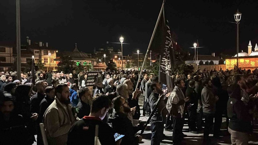 Konya’da İsrail’in Küresel Sumud Filosuna Saldırısı Protesto Edildi