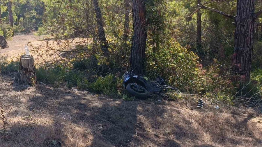 Manavgat’ta Virajı Alamayan Motosikletli Ağaca Çarptı: 2 Yaralı