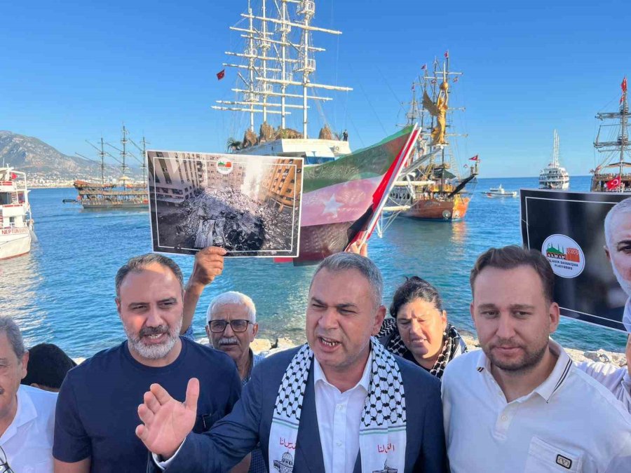 Alanya’da Gazze’ye Destek Yürüyüşü