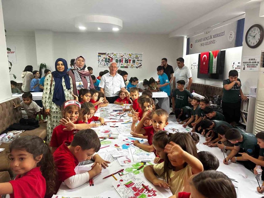 Gazipaşa’da Filistinli Çocuklar İçin Resim Etkinliği Düzenlendi