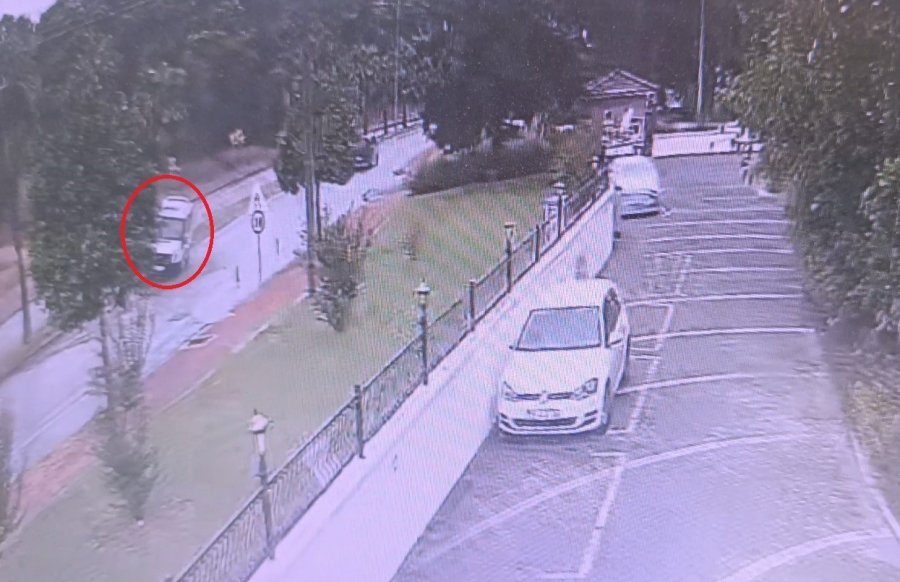 Kontrolden Çıkan Kamyonet Palmiye Ağacına Çarptı: Kaza Anı Kamerada