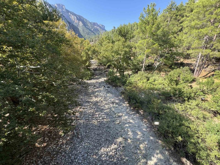 Antalya’da Yazın Tamamen Kuruyan Üzümdere Irmağı Yağışlarla Yeniden Suya Kavuştu