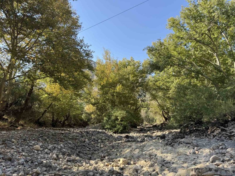 Antalya’da Yazın Tamamen Kuruyan Üzümdere Irmağı Yağışlarla Yeniden Suya Kavuştu