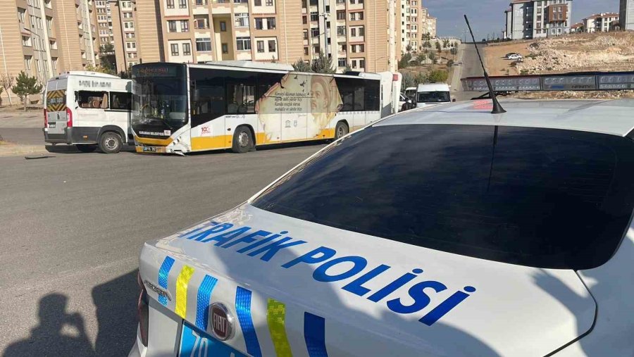Karaman’da Halk Otobüsü İle Okul Servisi Çarpıştı: 2 Yaralı