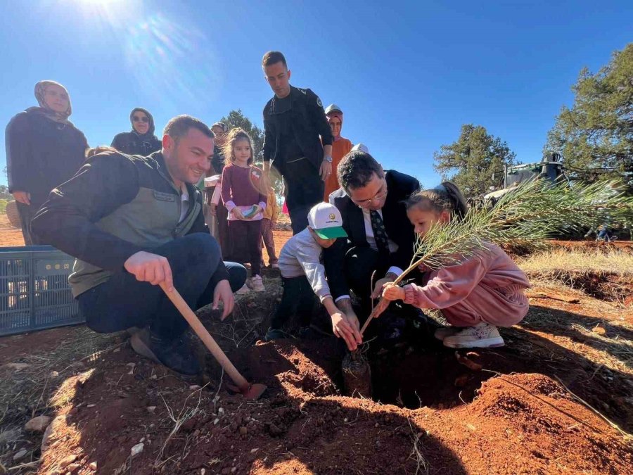 Bozkır’da Öğrenciler Fidan Dikti