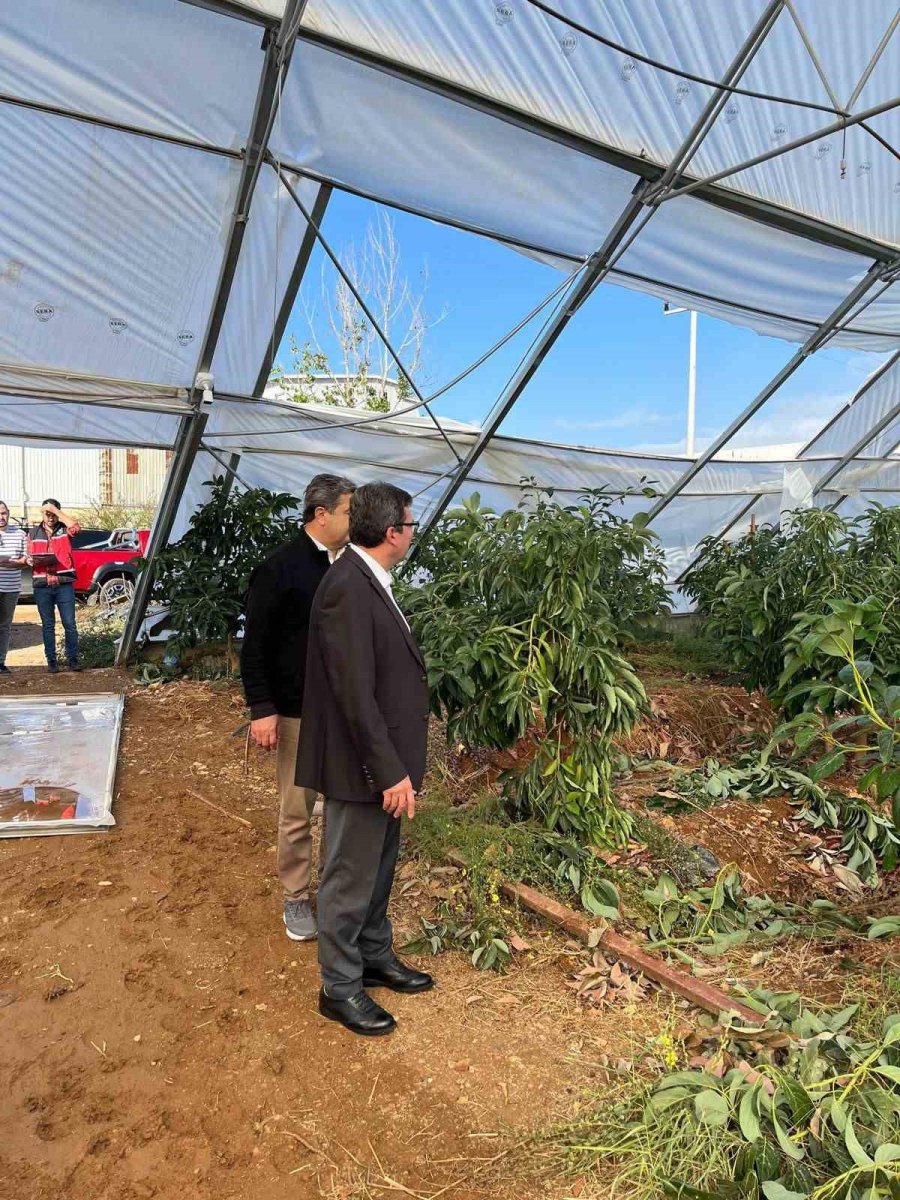 Serik’te Yağıştan Zarar Gören Seralarda Hasar Tespit Çalışması Başladı