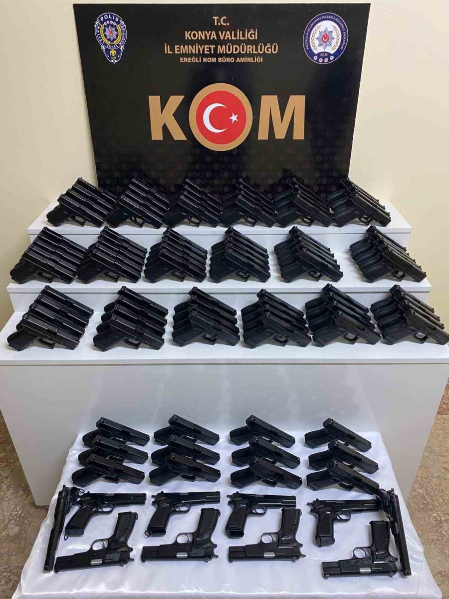 Konya’da 100 Adet Ruhsatsız Tabanca Ele Geçirildi