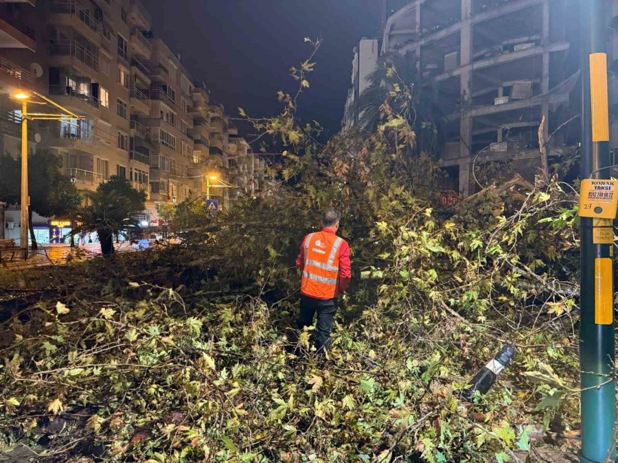 Belediye Ekipleri, Yağışın Oluşturduğu Olumsuzluklara 81 Araç Ve 323 Personelle Hızla Müdahale Etti