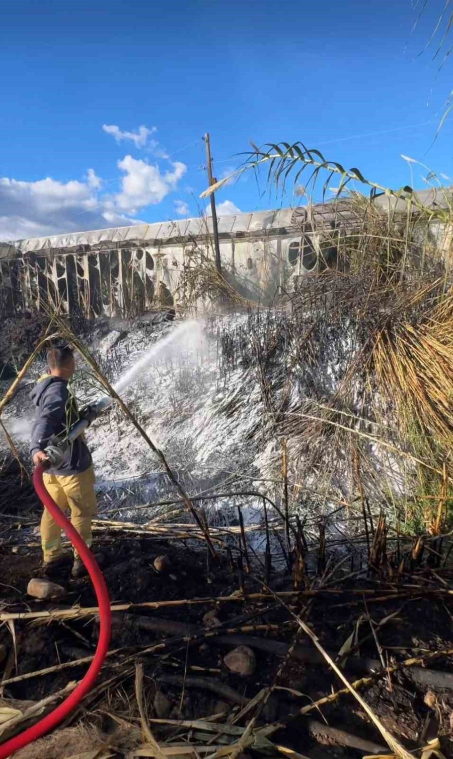 Bozyazı’da Çıkan Yangın Seralara Zarar Verdi