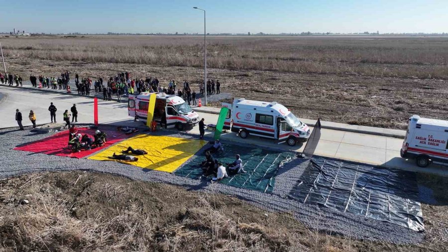 Çukurova Havalimanı’nda Uçak Kazası Tatbikatı Gerçeğini Aratmadı