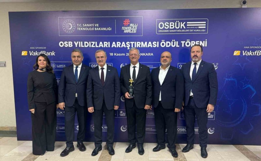 Mersin Osb’ye ’en Çok Katkı Veren Osb’ Ödülü