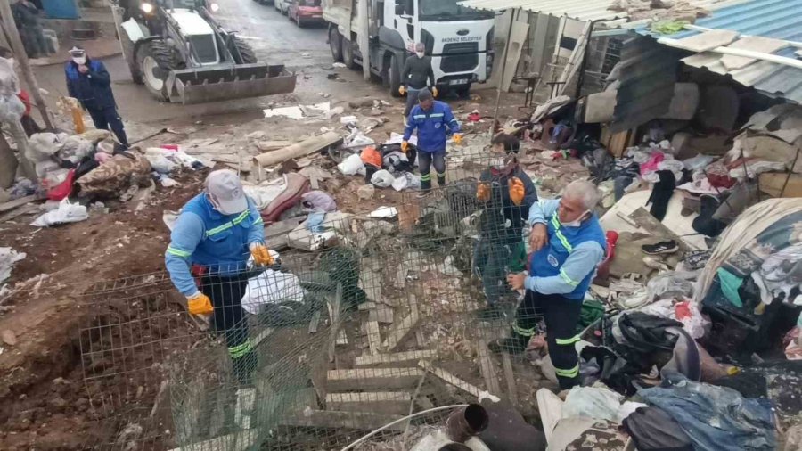 Mersin’de Bir Evden 10 Kamyon Çöp Çıkarıldı