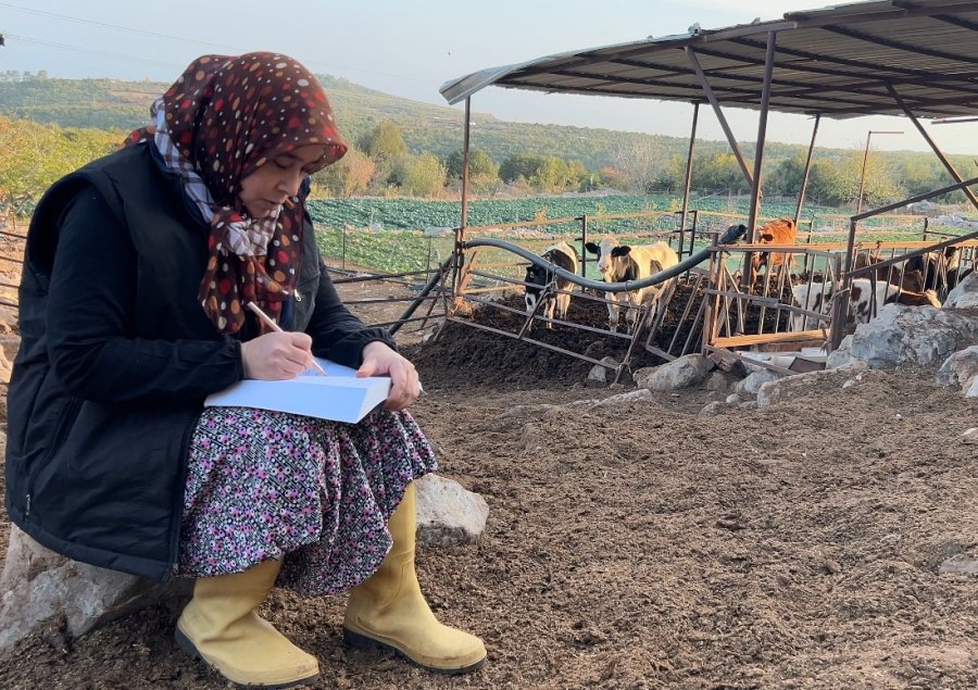 3 Çocuk Annesinin Azmi: Hayvancılıkla Uğraşırken Çocukların İlk Öğretmeni Oldu
