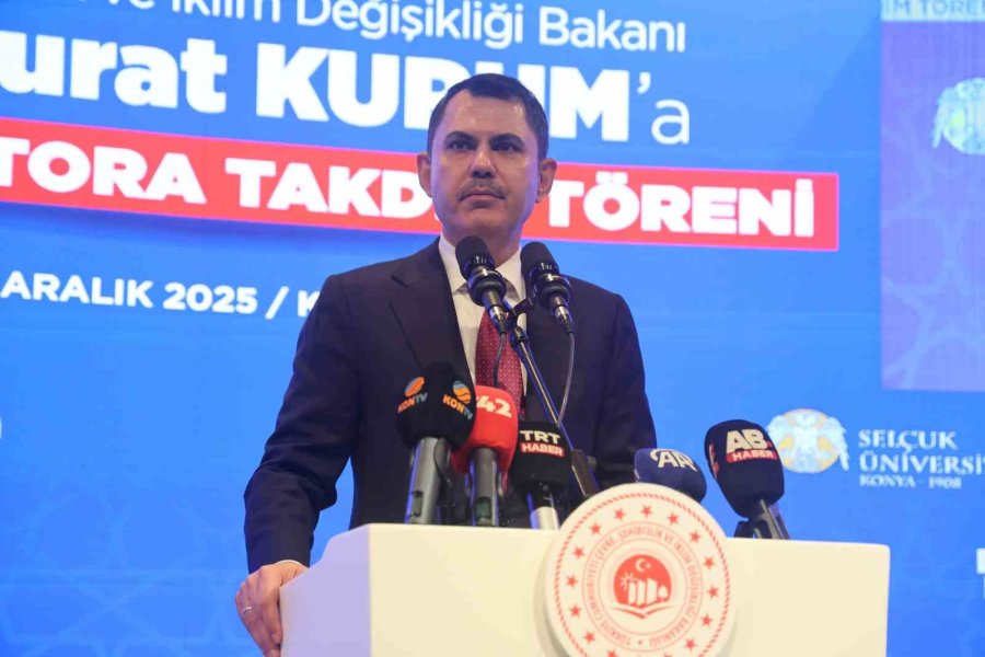 Bakan Murat Kurum’a Mezun Olduğu Selçuk Üniversitesi’nden Fahri Doktora
