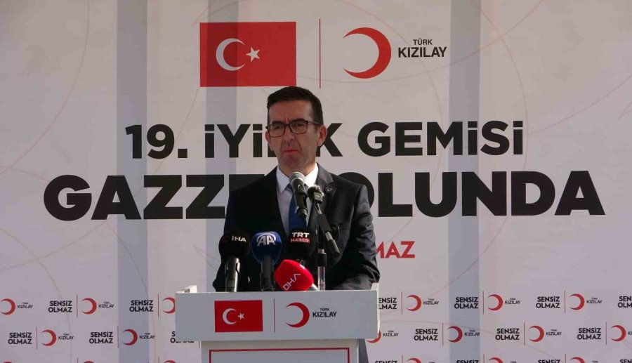 19. İyilik Gemisi Gazze’ye İnsani Yardım İçin Mersin’den Yola Çıktı