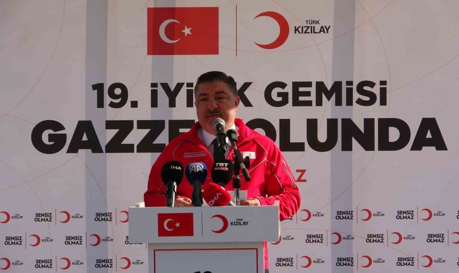 19. İyilik Gemisi Gazze’ye İnsani Yardım İçin Mersin’den Yola Çıktı