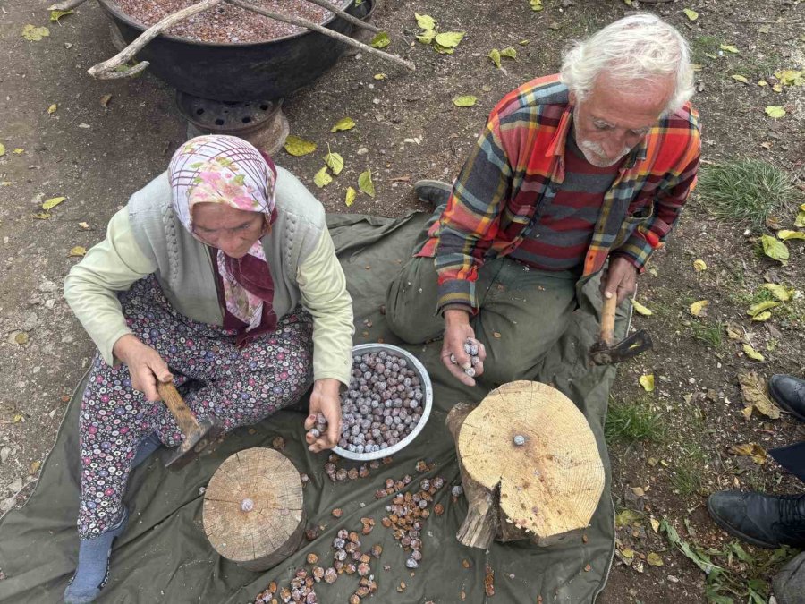 Topladıkları Kozalakları Kızgın Ateşte Saatlerce Kaynatarak Şifa Deposuna Dönüştürüyorlar