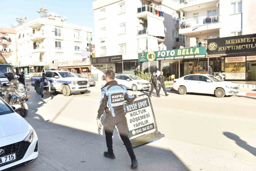 Kepez’de Yol Ve Kaldırımları İşgal Eden 18 İşletmeye Ceza