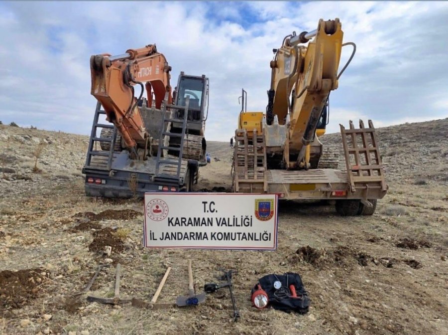 Karaman’da Kepçeyle Tarihi Eser Arayanlara Operasyon: 14 Gözaltı