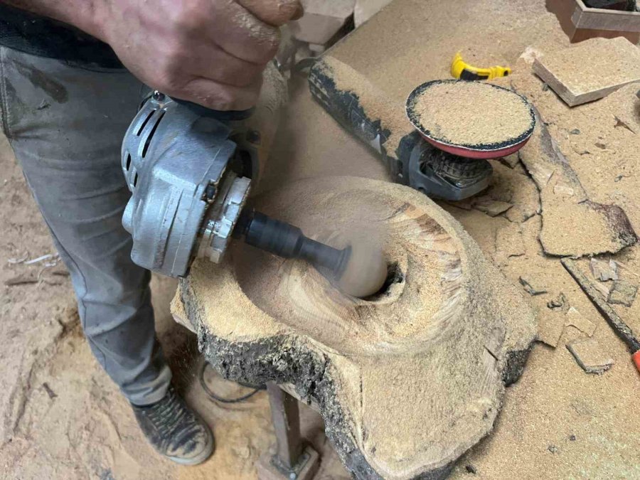 Çürümüş Zeytin Ağaçlarını Sanat Eserine Dönüştürüyor