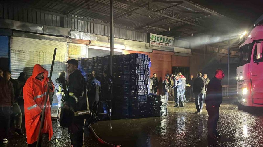 Alanya’da Muz Sarartma Tesisinde Yangın: Tonlarca Muz Zarar Gördü