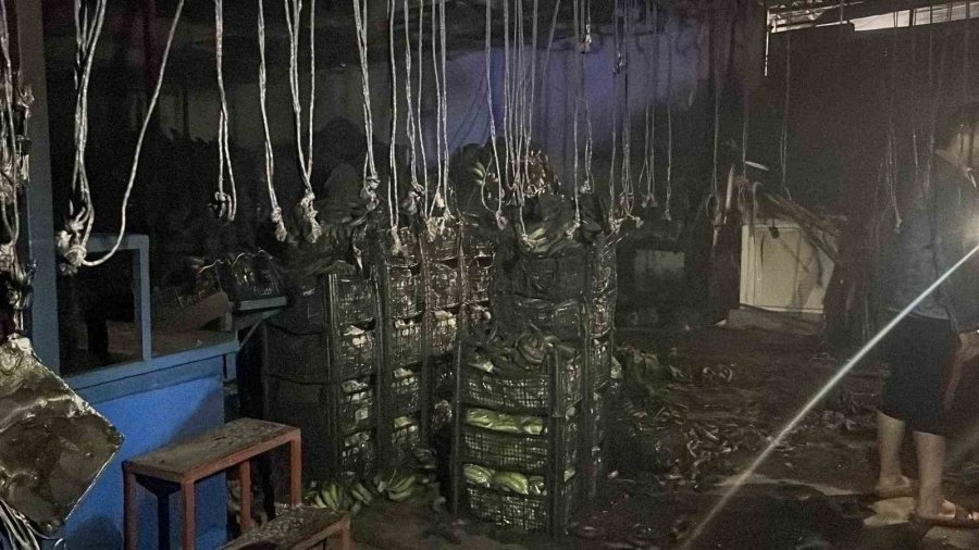 Alanya’da Muz Sarartma Tesisinde Yangın: Tonlarca Muz Zarar Gördü
