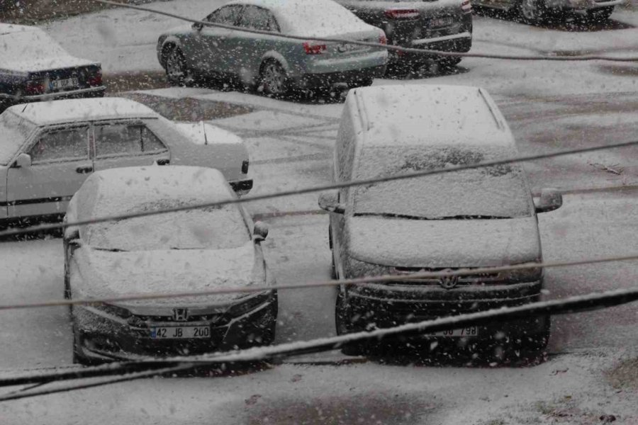 Karapınar’da Kar Yağışı Etkili Oldu