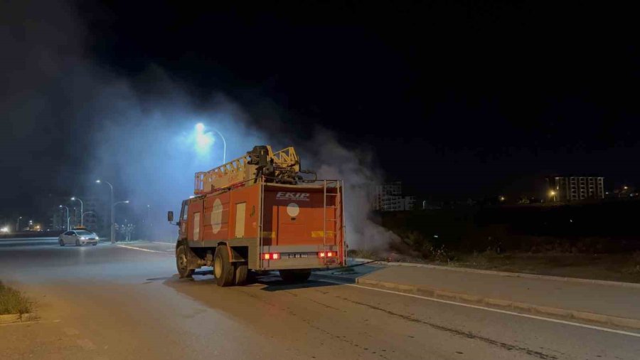 Gazipaşa’da Çalılık Yangını İtfaiye Ekiplerince Söndürüldü