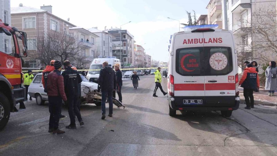 Karaman’da İki Otomobilin Karıştığı Kazada Karı Koca Yaralandı