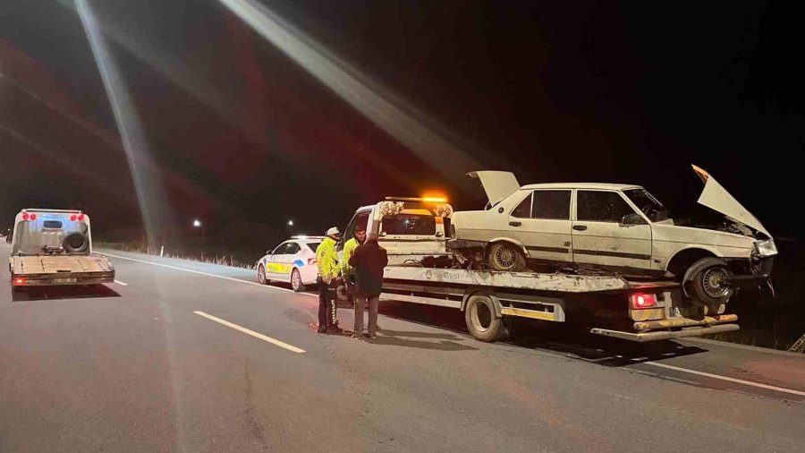 Yola Fırlayan Domuza Çarpan Otomobil Sürücüsü Hayatını Kaybetti