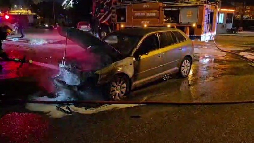 Arızalanan Otomobil İtilerek Çalıştırılmak İstenince Yandı