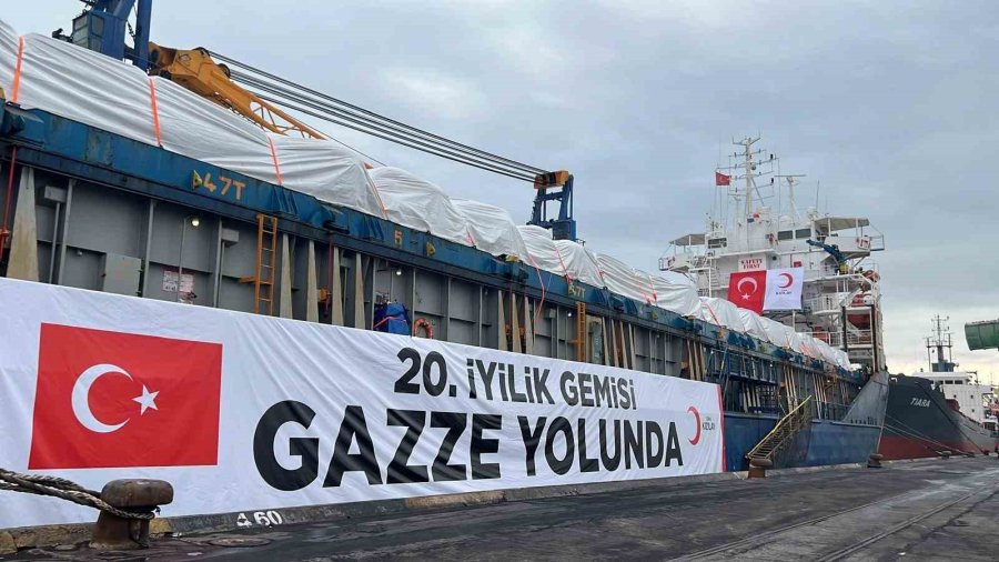 Türk Kızılay’ın 20. İyilik Gemisi Gazze İçin Mersin’den Yola Çıktı