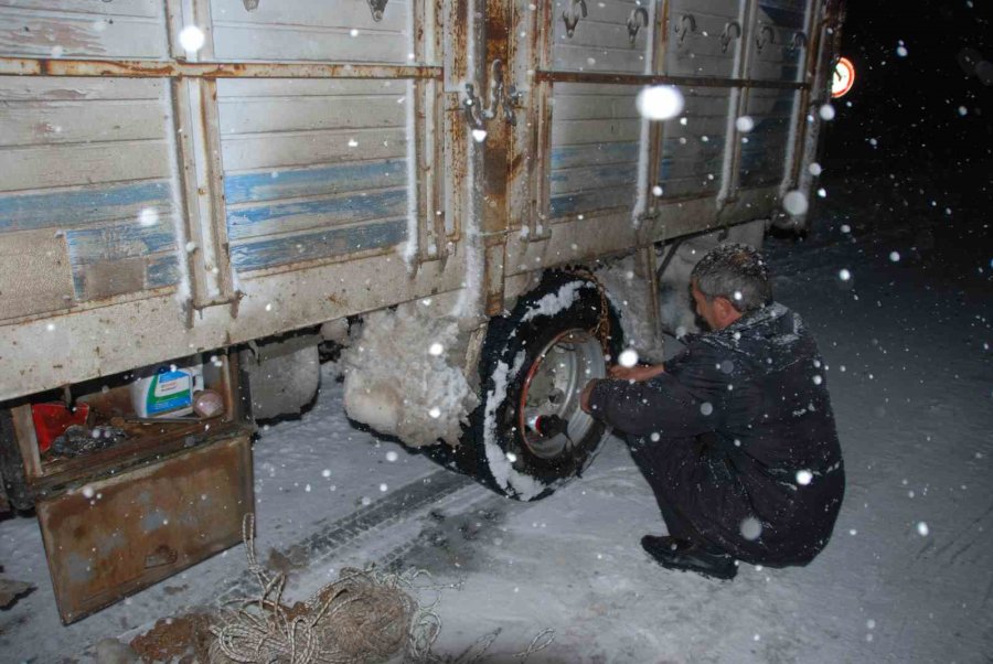 Antalya-konya Karayolunda Kar Yağışı Yeniden Başladı
