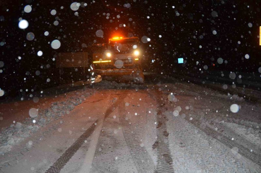 Antalya-konya Karayolunda Kar Yağışı Yeniden Başladı