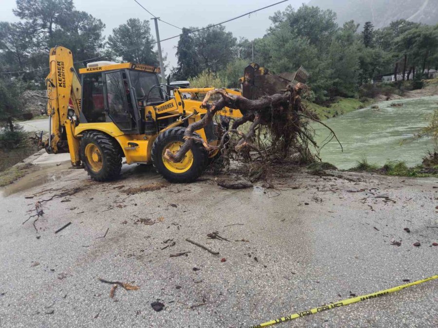 Kemer’de Köprüleri Tıkayan Tomruklar Temizlendi