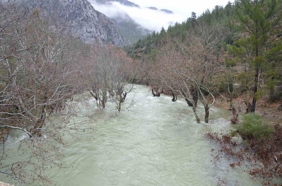 Toroslar’da Yağış Bereketi Kuruyan Üzümdere Irmağını Yeniden Canlandırdı, Şelaleler Coştu