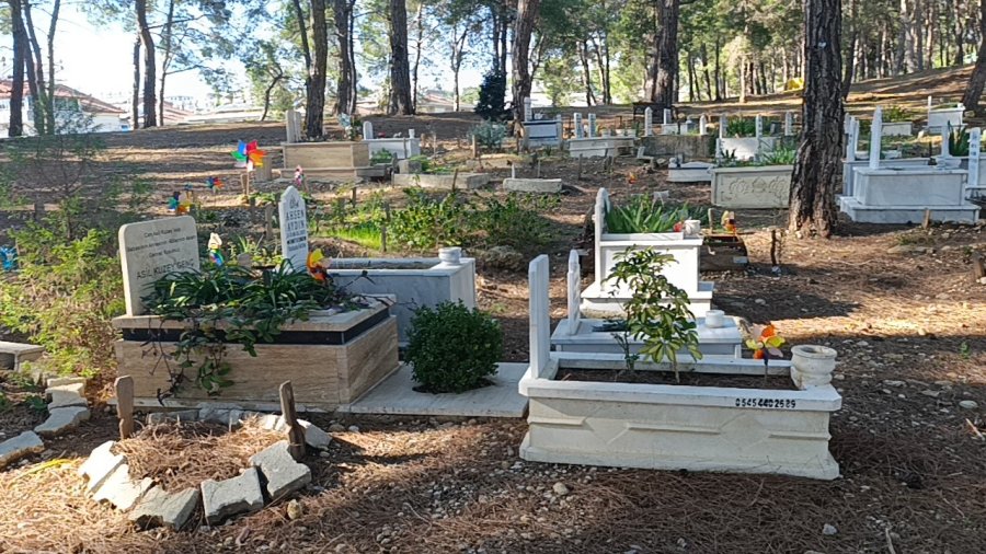 Çiçeklerden Çok Oyuncaklarla Bezenen Mezarlıkta Duygulandıran Görüntüler
