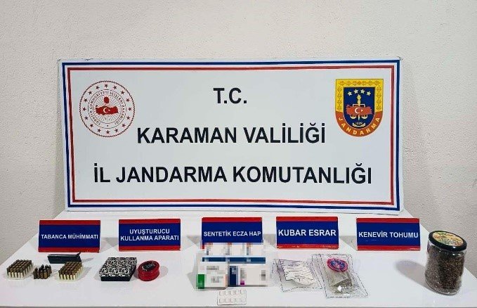Karaman’da Jandarma Uyuşturucu Ve Kazı Malzemeleri Ele Geçirdi