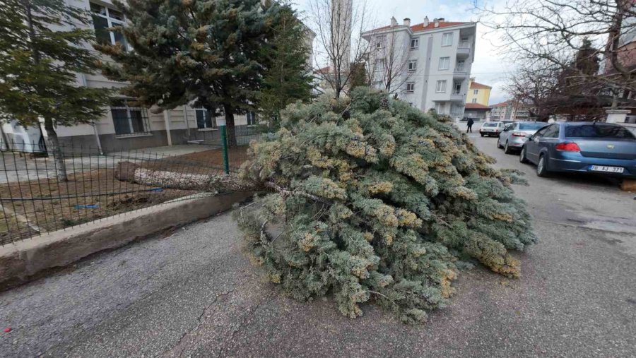 Karaman’da Şiddetli Fırtına Kamyoneti Devirdi, Çatılar Uçtu